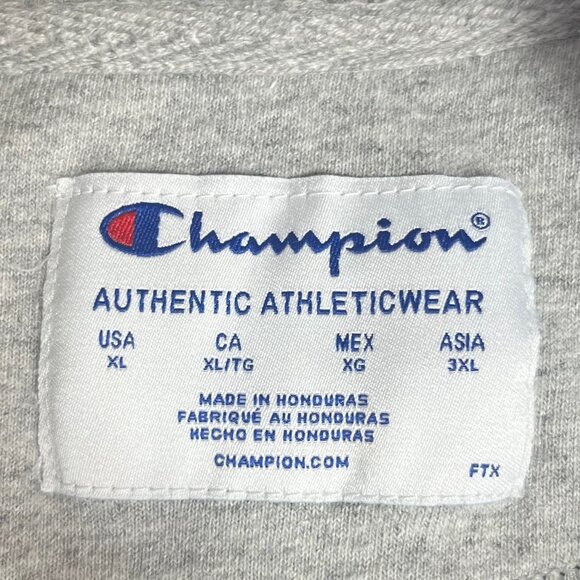 Champion Hoodie Mens XL Black Spell Out Athletic Workout - Picture 7 of 9